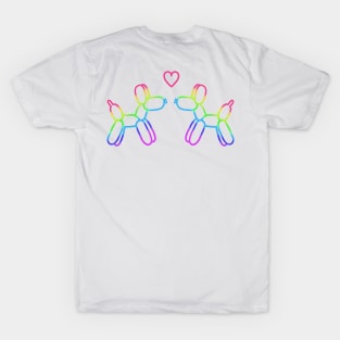 Rainbow Balloon Dogs in Love T-Shirt